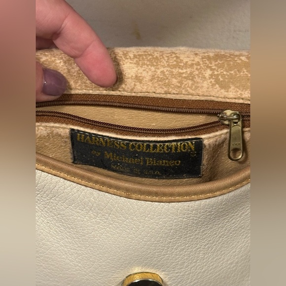 Harness Collection by Michael Bianco Brown & White Crossbody Saddle Bag - Picture 4 of 6